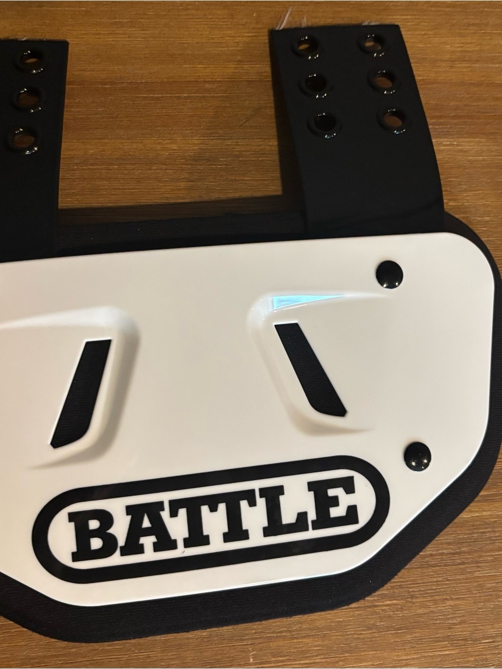 Kids Protective Football Back Plate White & Black